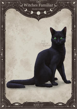 Witches Familiar Black Cat