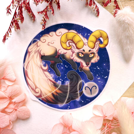 Aries Zodiac Fox Sticker