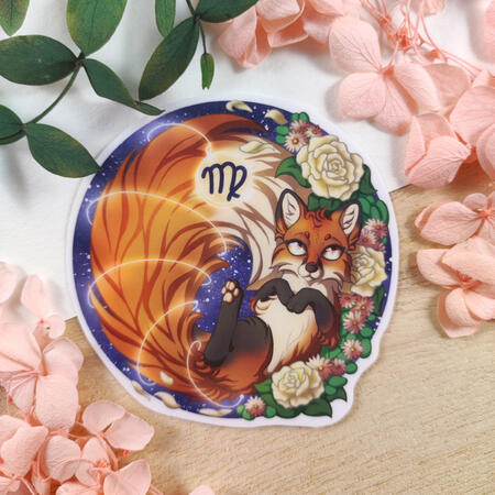 Virgo Zodiac Fox Sticker