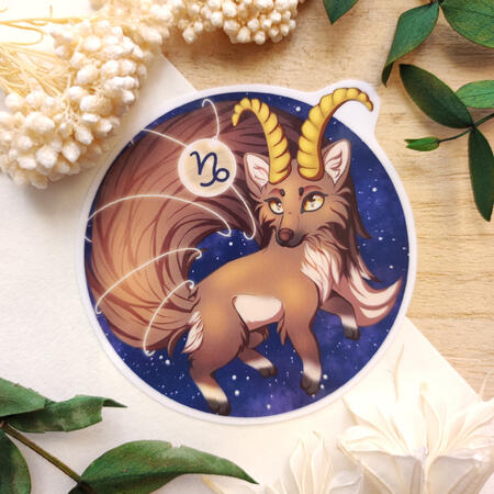 Capricorn Zodiac Fox Sticker