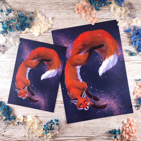 Galaxy Fox Print